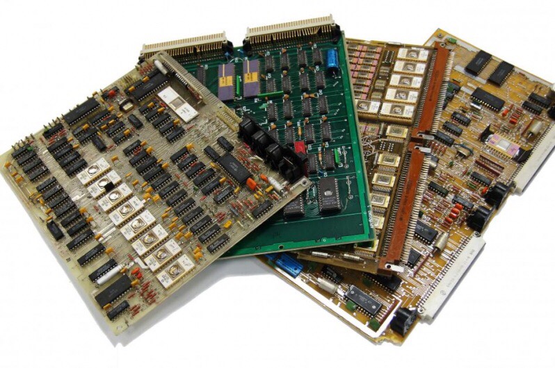 Плата СССР с позолоченными деталями