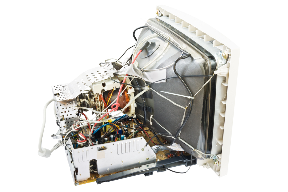 Платы мониторов CRT и источников питания оргтехники, очищена от Fe и пластика